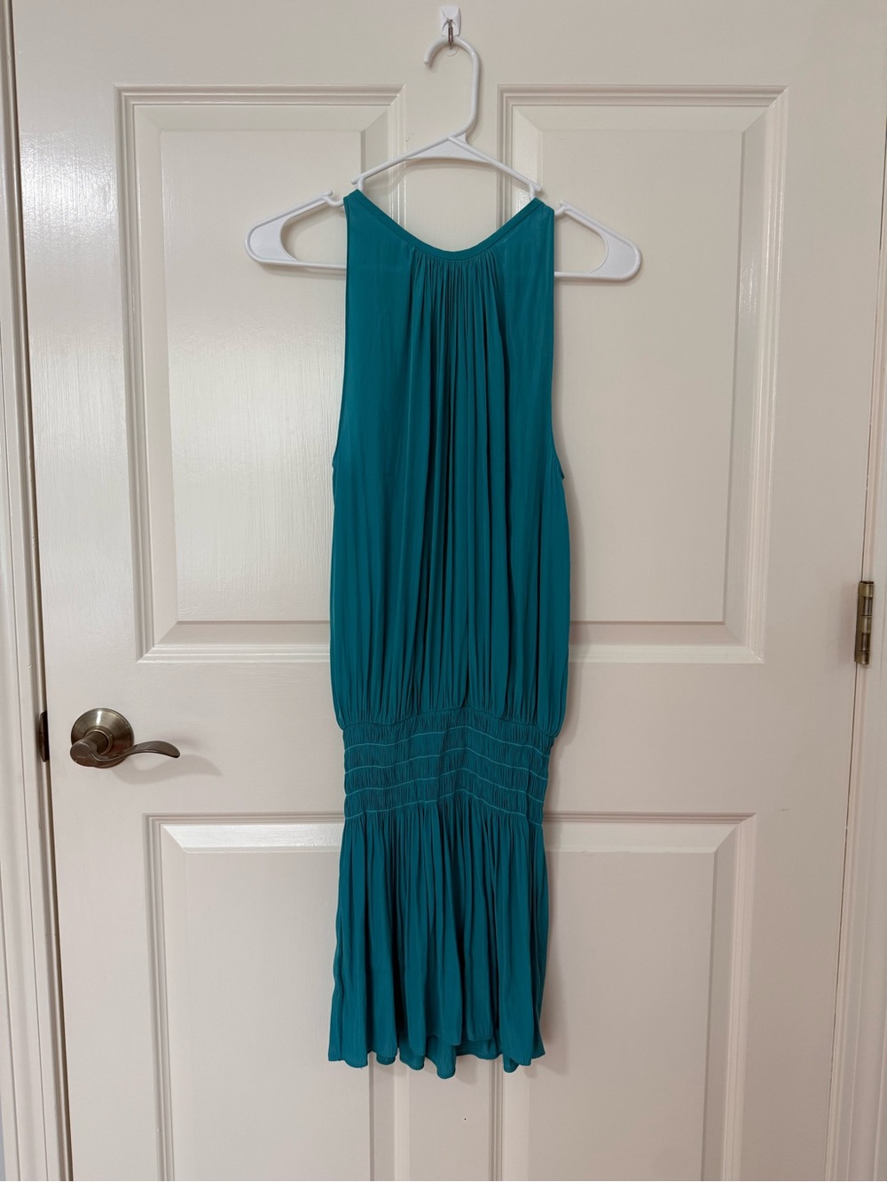 Ramy Brook Teal Drop-Waist Mini Dress